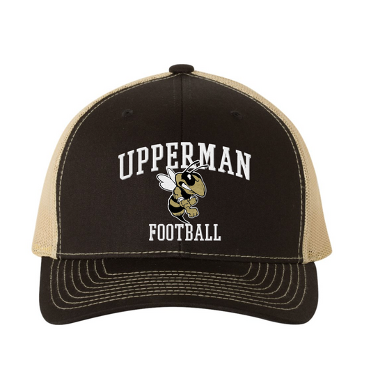 "Upperman Football" Hat, Black/Vegas Gold
