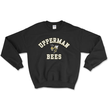 "Upperman Bees" Crewneck Sweatshirt, Black