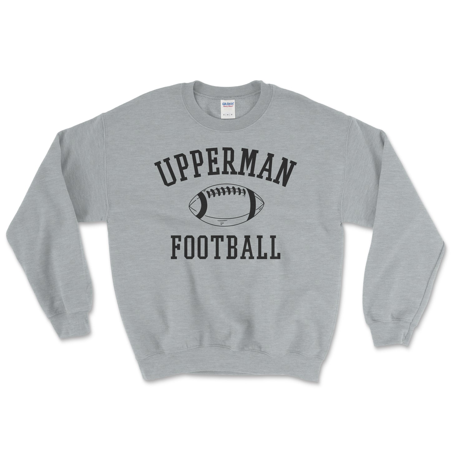 "Upperman Football" Crewneck Sweatshirt, Gray