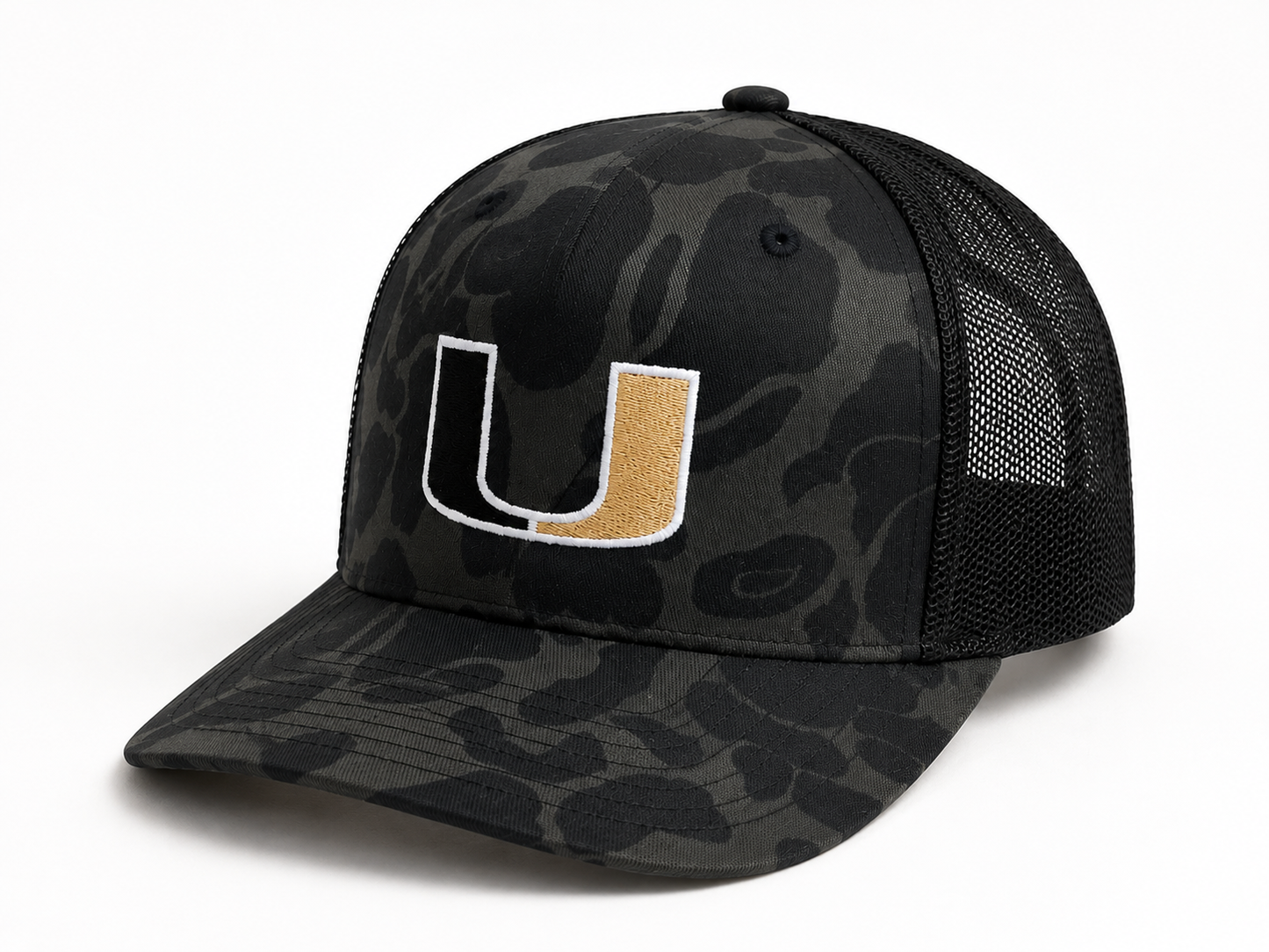 Power U Camo Hat, Black/Charcoal