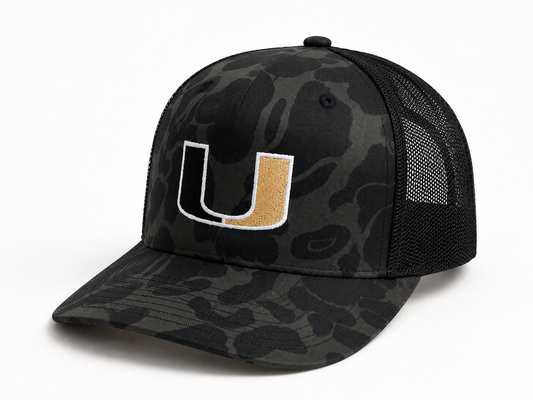 Power U Camo Hat, Black/Charcoal