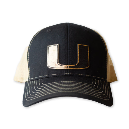 "U" Hat, Black/Gold