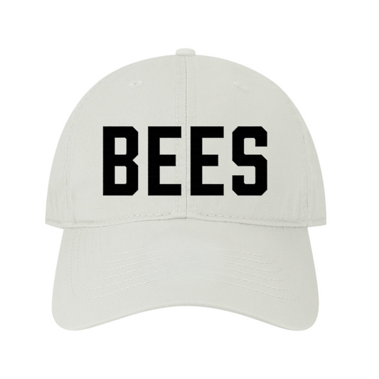"BEES" Dad Hat, White